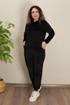 RENKTE GENİŞ KESİM ESNEK SİYAH KADİFE TAKIM