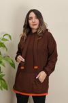 RENKTE GENİŞ KESİM CEPLİ KAHVERENGİ SWEAT & TUNİK