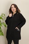 RENKTE CEPLERİ PULLU GENİŞ KESİM SİYAH CEKET