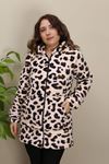 RENKTE GENİŞ KESİM LEOPAR PELUŞ CEKET&MONT