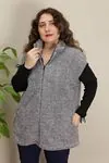 RENKTE BATTAL GRİ PELUŞ YELEK