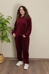 RENKTE BATTAL KADİFE BORDO ALT ÜST TAKIM