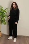 RENKTE BATTAL KADİFE SİYAH ALT ÜST TAKIM