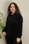 RENKTE BATTAL KADİFE SİYAH ALT ÜST TAKIM