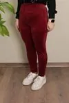 RENKTE BÜYÜK BEDEN ESNEK BORDO KADİFE TAYT