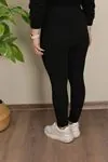RENKTE BÜYÜK BEDEN TOPARLAYICI ESNEK SİYAH SPOR TAYT