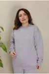 RENKTE BÜYÜK BEDEN BASİC ÜÇ İPLİK GRİ TAKIM