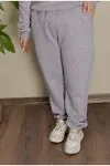 RENKTE BÜYÜK BEDEN BASİC ÜÇ İPLİK GRİ TAKIM