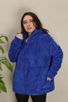 RENKTE BATTAL SAKS MAVİ PELUŞ CEKET&MONT