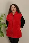RENKTE ÖZEL ÜRETİM KIRMIZI PELUŞ YELEK