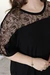 RENKTE BATTAL STANDART ROBASI TÜLLÜ SİYAH TUNİK & BLUZ