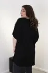 RENKTE BATTAL STANDART ROBASI TÜLLÜ SİYAH TUNİK & BLUZ