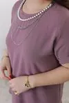 RENKTE BÜYÜK BEDEN KOLYELİ AYROBİN GÜL BLUZ