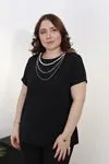 RENKTE BÜYÜK BEDEN KOLYELİ AYROBİN SİYAH BLUZ