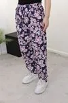 RENKTE BATTAL BEDEN DESENLİ PENYE PANTOLON