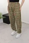 RENKTE BATTAL BEDEN DESENLİ PENYE PANTOLON