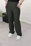 RENKTE BORU PAÇA ÇİZGİLİ HAKİ PANTOLON