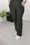 RENKTE BORU PAÇA ÇİZGİLİ HAKİ PANTOLON