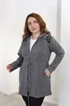 RENKTE BELİ İPLİ OMUZLARI PULLU ANTRASİT CEKET