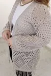 RENKTE ÖRGÜLÜ MEVSİMLİK TRİKO KREM HIRKA