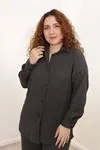 RENKTE BÜYÜK BEDEN SİYAH GÖMLEK PANTOLON TAKIMI