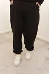 RENKTE BATTAL ÜÇ İPLİK ŞARDONLU CEPLİ SİYAH EŞOFMAN TAKIMI