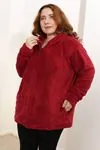RENKTE ÖZEL ÜRETİM BATTAL BORDO PELUŞ CEKET&MONT