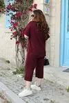 RENKTE BÜYÜK BEDEN BORDO TAKIM