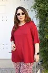 RENKTE ÖZEL ÜRETİM ALT DESENLİ ÜST BORDO BATTAL TAKIM