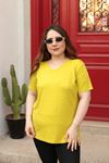 RENKTE BÜYÜK BEDEN TAŞLI YAĞ YEŞİLİ BLUZ