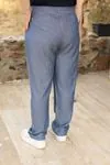 RENKTE BÜYÜK BEDEN TENSEL KUMAŞ LACİVERT PANTOLON