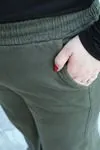 RENKTE BÜYÜK BEDEN BOL PAÇA HAKİ TENSEL GABARDİN PANTOLON