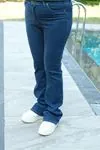 RENKTE BÜYÜK BEDEN TOPARLAYICI LACİVERT İSPANYOL KOT PANTOLON