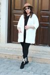RENKTE BÜYÜK BEDEN BEYAZ CEPLİ HIRKA & CEKET