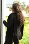RENKTE CEPLİ KİLO GİZLEYEN BÜYÜK BEDEN SİYAH BLUZ&TUNİK