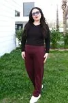 RENKTE BİYELİ BÜYÜK BEDEN BORDO EŞOFMAN ALTI