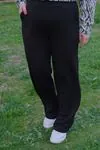 RENKTE TOPARLAYICI YÜKSEK BEL SİYAH PANTOLON