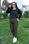 RENKTE DUBLE PAÇA CEPLİ HAKİ ESNEK PANTOLON