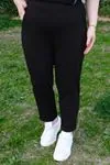 RENKTE DUBLE PAÇA CEPLİ SİYAH ESNEK PANTOLON