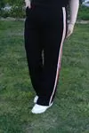 RENKTE BÜYÜK BEDEN FERMUARLI ŞERİTLİ SİYAH ALT ÜST TAKIM