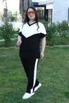 RENKTE BÜYÜK BEDEN BEYAZ V DETAY ALT ÜST TAKIM