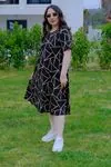 RENKTE DESENLİ BATTAL BEDEN PAMUKLU ESNEK ELBİSE