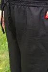 RENKTE BÜYÜK BEDEN SİYAH KETEN BOL PAÇA PANTOLON