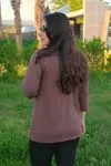 RENKTE KAHVE KAPRİ KOL ESNEK PENYE BLUZ