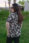 RENKTE DESENLİ KISA KOL ESNEK PENYE BLUZ