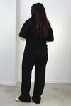 RENKTE BÜYÜK BEDEN PREMİUM TAŞLI SİYAH TAKIM