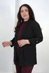 RENKTE BÜYÜK BEDEN SİYAH BLAZER CEKET