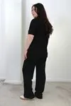 RENKTE BÜYÜK BEDEN KISA KOL ÇIMALI SİYAH MODAL TAKIM
