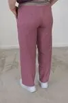RENKTE BÜYÜK BEDEN ALAÇATI STİLİ MOR PANTOLON