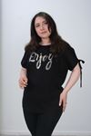 RENKTE BÜYÜK BEDEN ENJOY PULLU NAKIŞLI BLUZ